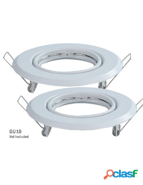 V-tac - 2 pz porta faretti led gu10 mr16 rotondo orientabile