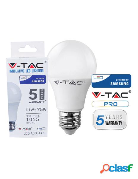 V-tac - lampada led e27 a60 11w bianco neutro 4000k bulbo