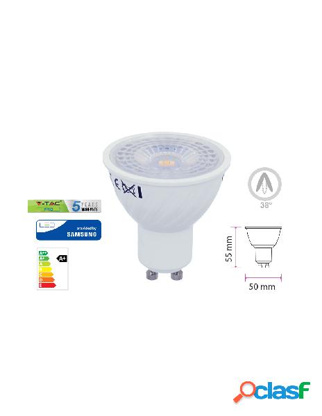 V-tac - lampada led gu10 7w60w 220v 38 gradi bianco caldo