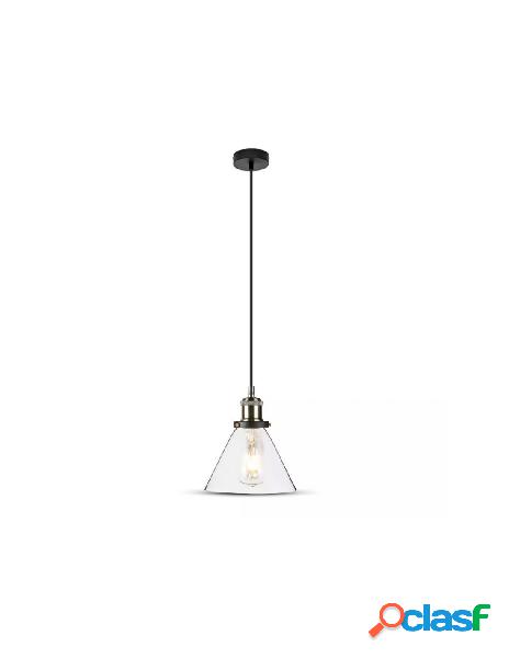 V-tac - lampadario a sospensione campana in vetro attacco