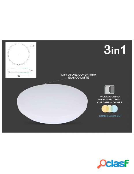 V-tac - plafoniera a led da soffitto cct rotondo 36w d480mm