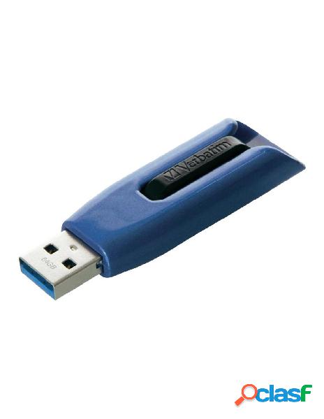 Verbatim - memoria usb 3.0 verbatim retrattile 128gb blu