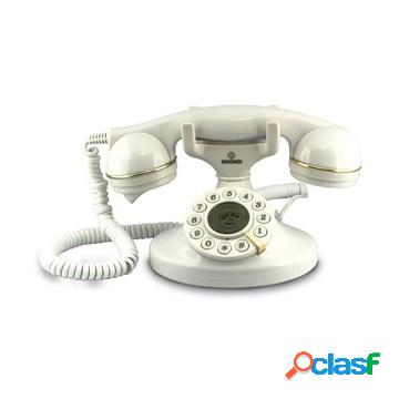 Vintage 10 telefono analogico bianco