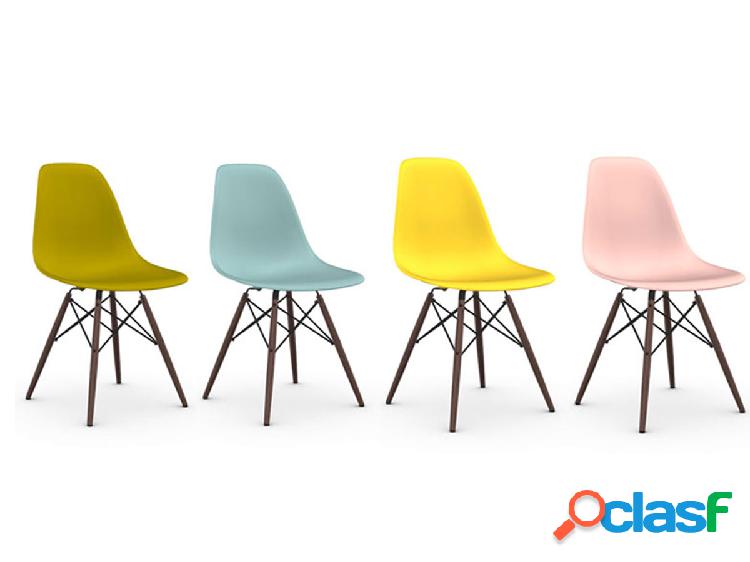 Vitra Eames Plastic Side Chair DSW Acero Scuro / Set 4 Sedie