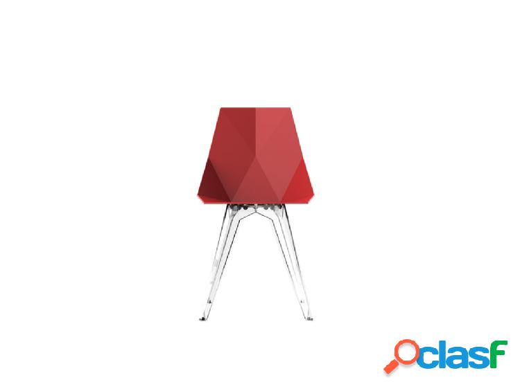 Vondom Faz Sedia senza Braccioli - Rosso / Base Trasparente