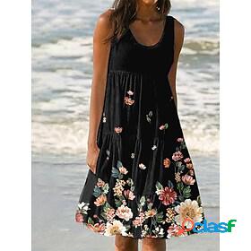 Womens Beach Dress Beach Wear Ruched Print Mini Dress Floral