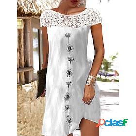 Womens Casual Dress Cotton Dress Cotton Mini Dress Outdoor