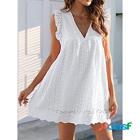 Womens Casual Dress Plain Summer Dress Plain Dress V Neck