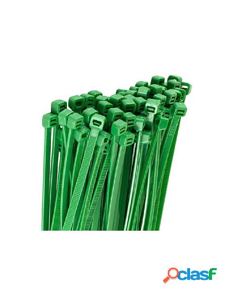 Zorei - 100 fascette plastica verde giardinaggio 1.8x100mm