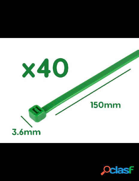 Zorei - 40 fascette plastica verde giardinaggio 3.6x150mm