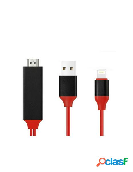 Zorei - adattatore da lightning a hdmi hdtv cavo 2 metri per