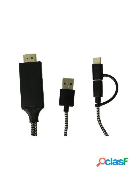 Zorei - adattatore da usb type c e micro usb a hdmi hdtv