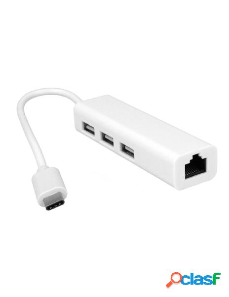 Zorei - adattatore usb c ethernet con 3 porte usb-a 2.0