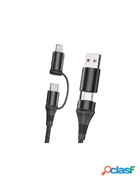 Zorei - cavo usb 4 in 1 usb-a usb-c lightning nylon