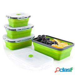 contenitori per alimenti in silicone pieghevole bento lunch