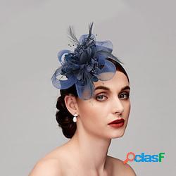 eleganti fascinators a rete di piume cappelli con piume