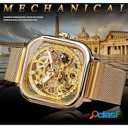forsining orologio automatico da uomo doro quadrato
