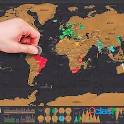 mappa del mondo edizione grande mappa di viaggio grattabile
