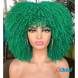 parrucche afro verdi capelli corti parrucca afro riccia con