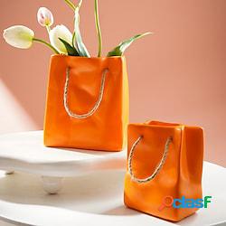 stile nordico resina arancione borsa vaso decorazione borsa