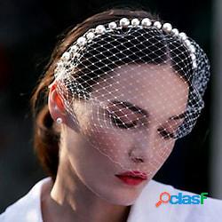 1 strato Antico / Con perline Veli da sposa Veletta / Veli