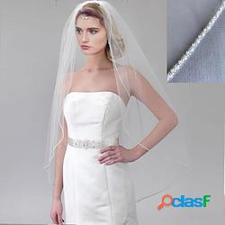 1 strato Classico / Con perline Veli da sposa Velo medio (ai