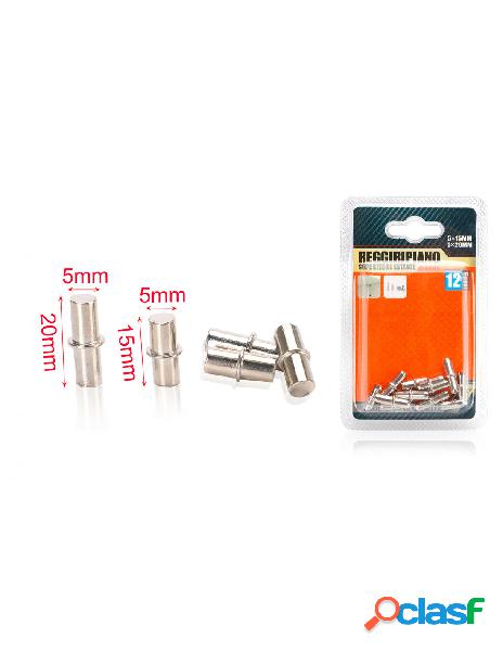 12pcs supporti per mensole e ripiani in acciaio &oslash5mm x