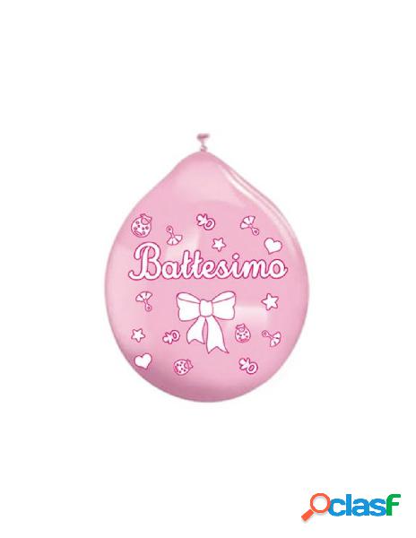 20 pall. medium 10 (cm.26) battesimo rosa