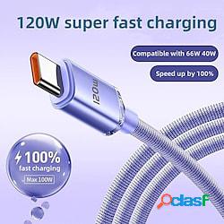 3.3/6.6ft 120w usb 3.0 a usb c cavo di ricarica rapida