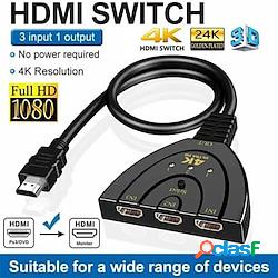 4k 3 in 1 hdmi switch cable splitter hd hdmi2.0 adattatore