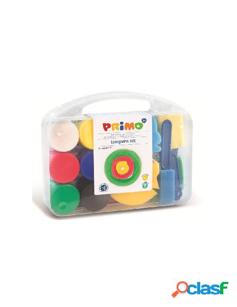 6 barattoli tempera,2 spugne,3 pennelli in spugna,1 pennello