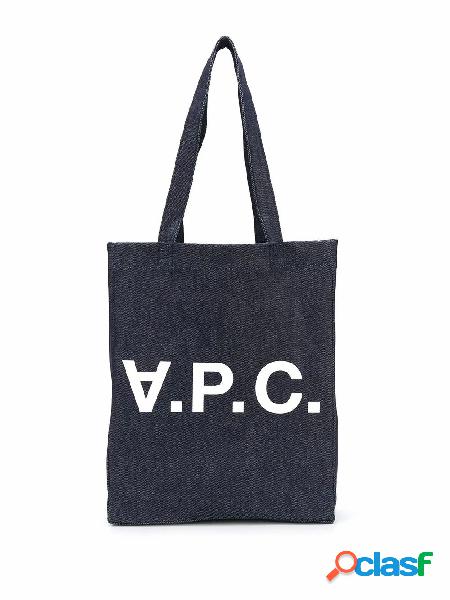 A.P.C. BORSA SHOPPING UOMO COCSXM61445IAI COTONE BLU