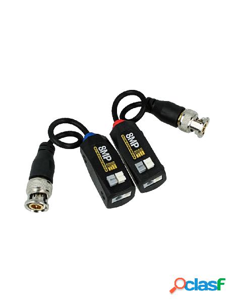 A2zworld - balun video 8mp 4k bnc maschio cvi tvi ahd cvbs