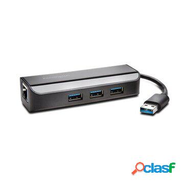 Adattatore ethernet + pockethub 3 porte usb 3.0
