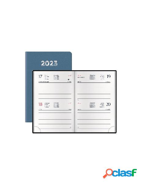 Agenda bigiornaliera 6,5x10 gommato azzurro