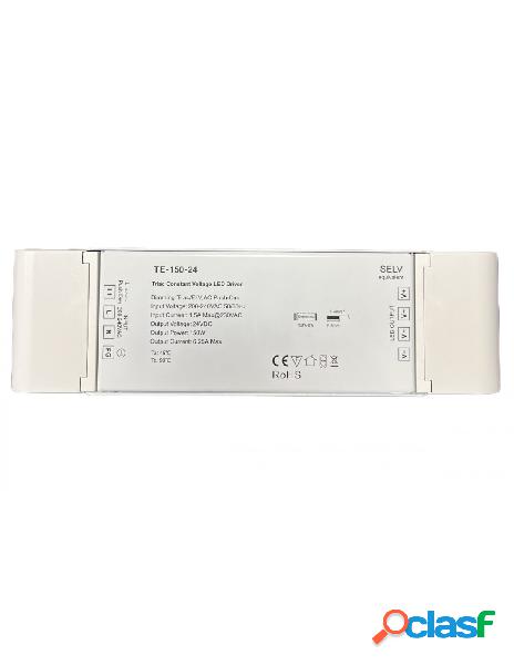 Alimentatore dimmerabile cv 24v 150w triac elv pulsante n.o.