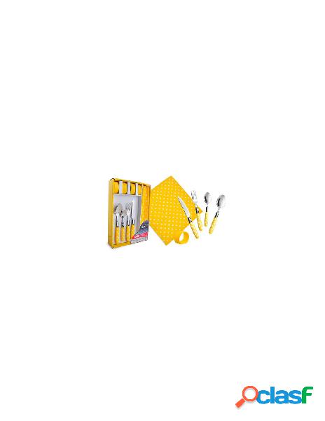 Amicasa - set posate tavola amicasa art 8 dots giallo