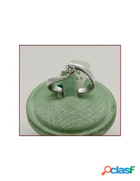 Anello in oro bianco 18kt diamante solitario ct. 0.16 Valore