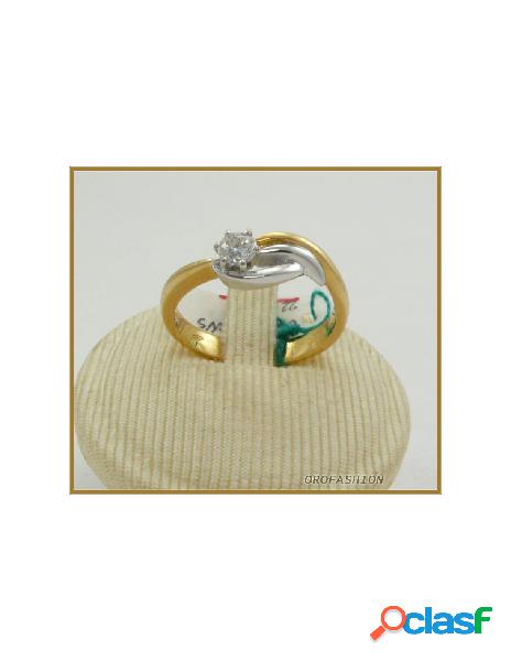 Anello oro bianco 18kt con diamante solitario - 22101521