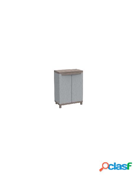 Armadio plastica terry 1002815 c rattan 680 grigio e tortora