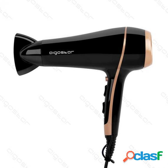 Asciugacapelli Agli Ioni Nero-Rosa 2400W - Phon 2 Velocita -
