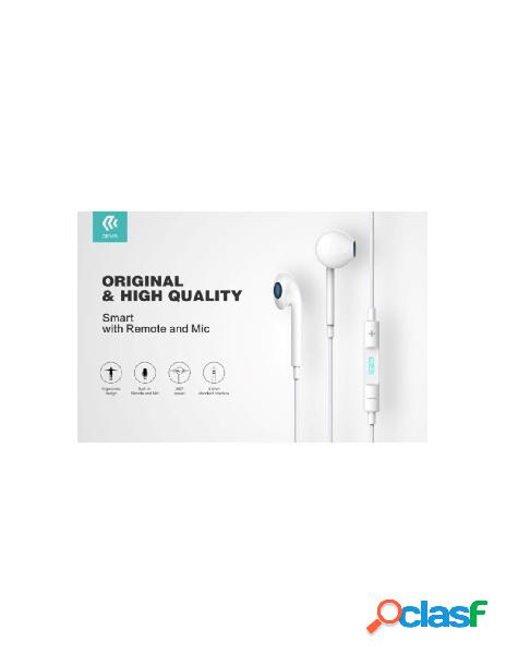 Auricolari devia smart con mic e controllo 1.2 mt bianco