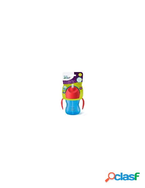 Avent tazza c/cannuccia 200ml maschietto 9m+