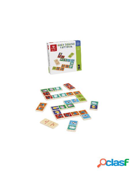 Baby domino fattoria con tessere in legno