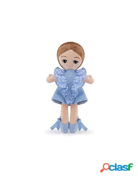 Bambola pezza abito azzurro con volant s (14x26x6 cm)