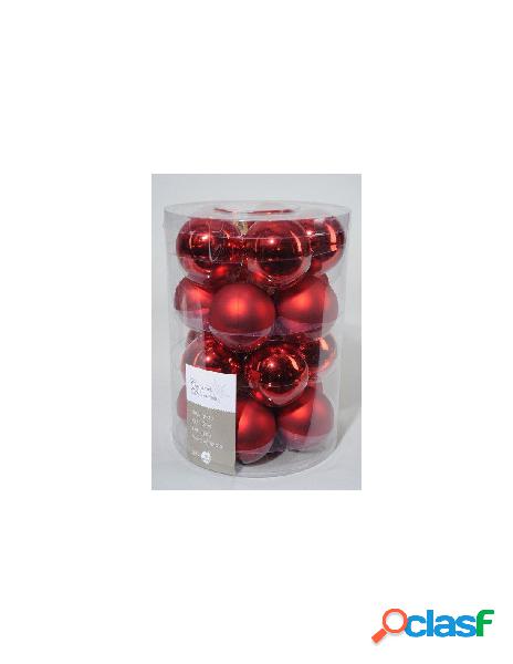 Baubles glass shiny,matt mix christmas red