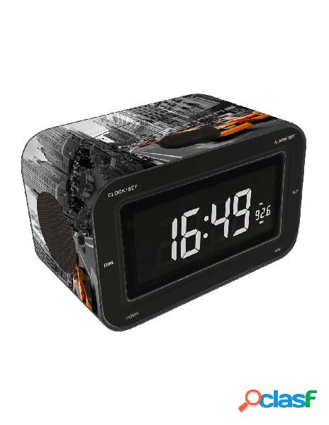 Bigben - radio sveglia con radio am/fm, display lcd, motivo