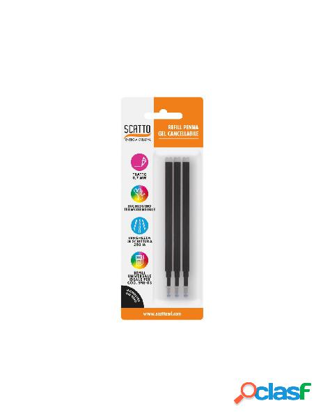 Bl. 3pz refill per 598 0.7mm nero