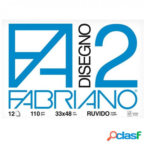 Blocco F2 - 33x48cm - 12 fogli - 110gr - ruvido - collato -