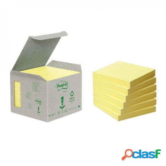 Blocco Post it Notes Green - 654-1B - 76 x 76 mm - giallo -
